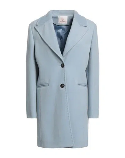 White Wise Woman Coat Sky Blue Size 10 Polyester, Viscose