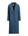 White Wise Woman Coat Slate Blue Size 6 Polyester