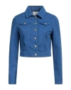 White Wise Woman Denim Outerwear Azure Size 6 Cotton, Elastane In Blue