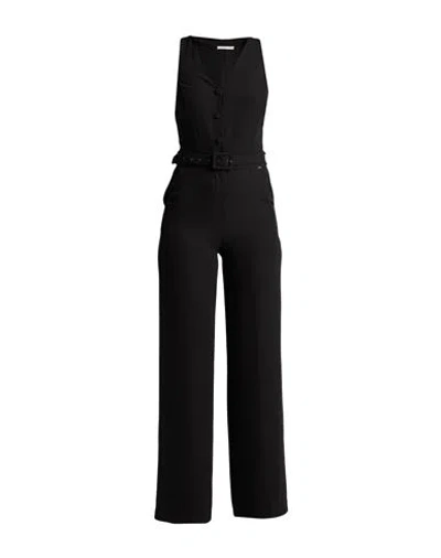 White Wise Woman Jumpsuit Black Size 2 Polyester, Elastane