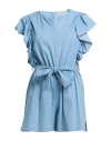 White Wise Woman Jumpsuit Blue Size 10 Cotton In Blue