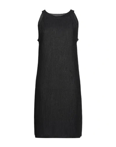 White Wise Woman Mini Dress Black Size S Viscose, Nylon In Gray