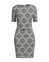 White Wise Woman Mini Dress Light Grey Size S Polyester, Viscose, Elastane In Grey