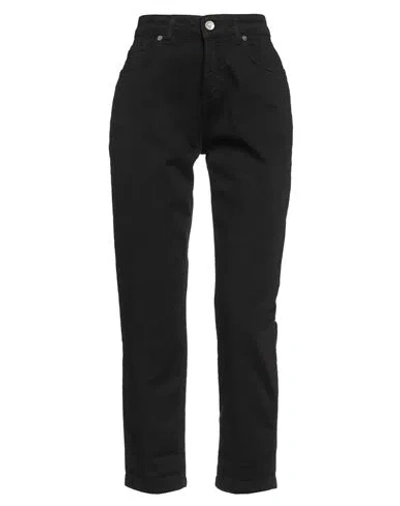 White Wise Woman Pants Black Size 2 Cotton, Elastane