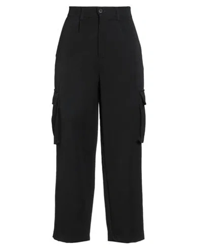 White Wise Woman Pants Black Size 8 Polyester, Viscose, Elastane