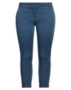 White Wise Woman Pants Blue Size 12 Cotton, Elastane
