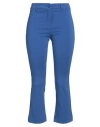 White Wise Woman Pants Bright Blue Size 8 Cotton, Nylon, Elastane