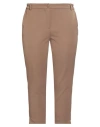 White Wise Woman Pants Camel Size 10 Polyester, Viscose, Elastane In Brown