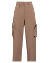 White Wise Woman Pants Camel Size 4 Polyester, Viscose, Elastane