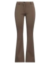 White Wise Woman Pants Camel Size 8 Polyester, Nylon, Elastane In Beige