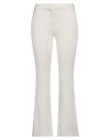 White Wise Woman Pants Cream Size 8 Cotton, Elastic Fibres