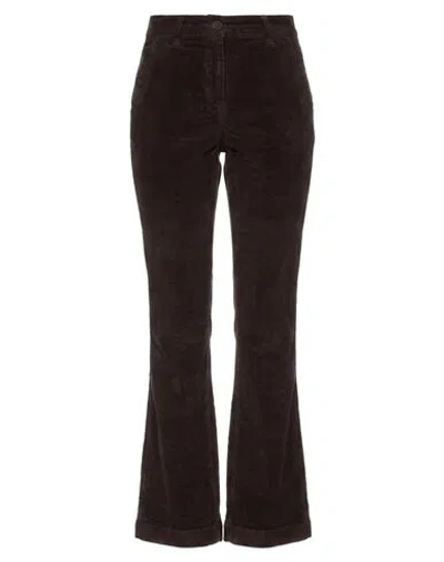 White Wise Woman Pants Dark Brown Size 4 Cotton, Elastane