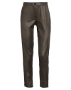White Wise Woman Pants Dark Green Size S Polyester, Elastane In Brown
