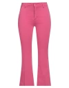 White Wise Woman Pants Fuchsia Size 10 Cotton, Elastic Fibres In Pink