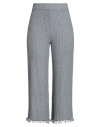 White Wise Woman Pants Grey Size L Viscose, Modal, Nylon In Gray