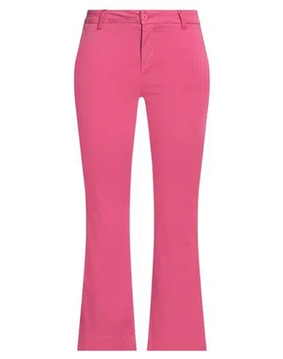 White Wise Woman Pants Magenta Size 6 Cotton, Elastane