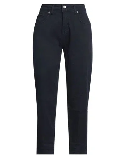 White Wise Woman Pants Midnight Blue Size 8 Cotton, Elastane