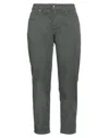 White Wise Pants In Green