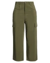 White Wise Woman Pants Military Green Size 8 Viscose, Linen
