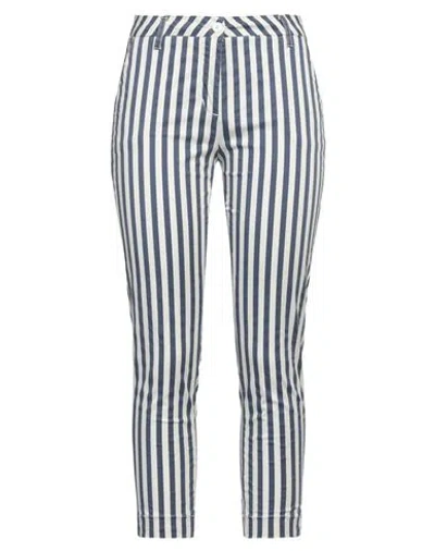 White Wise Woman Pants Navy Size 8 Cotton, Elastane