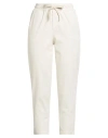 White Wise Woman Pants Off White Size 4 Cotton, Elastane