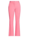 White Wise Woman Pants Pink Size 8 Polyester, Elastane In Pink