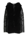 White Wise Woman Puffer Black Size M Polyester, Polyurethane, Viscose In Black