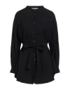 White Wise Woman Shirt Black Size 6 Viscose, Linen In Black