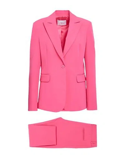 White Wise Woman Suit Fuchsia Size 4 Polyester, Elastane In Pink