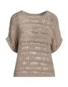 WHITE WISE WHITE WISE WOMAN SWEATER BEIGE SIZE M/L ACETATE
