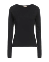 White Wise Woman Sweater Black Size L Viscose, Modal, Nylon