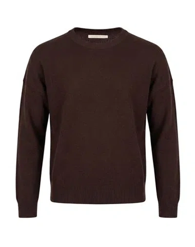 White Wise Woman Sweater Chocolate Brown Size L Nylon, Polyester, Viscose, Wool
