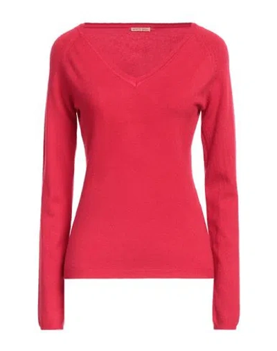 White Wise Woman Sweater Red Size M Viscose, Modal, Nylon In Red