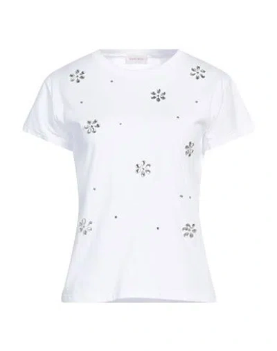 White Wise Woman T-shirt White Size L Cotton