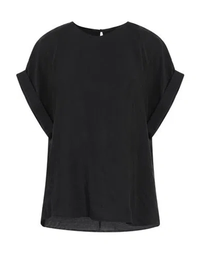 White Wise Woman Top Black Size 6 Tencel, Polyester In Black