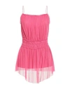 White Wise Woman Top Fuchsia Size 2 Polyester, Elastane In Pink