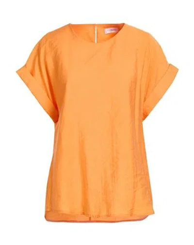 White Wise Woman Top Orange Size 10 Tencel, Polyester