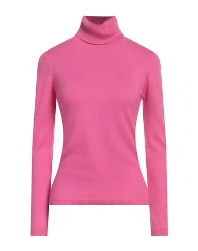 White Wise Woman Turtleneck Fuchsia Size S Cashmere, Viscose, Wool, Nylon
