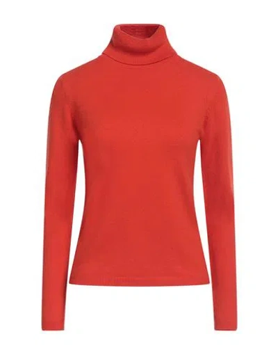 White Wise Woman Turtleneck Tomato Red Size M Cashmere, Viscose, Wool, Nylon