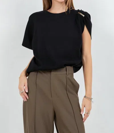 Whiteroom+cactus Clara Metal Accent Sweater In Black