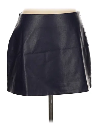 Pre-owned Whiteroom+cactus Faux Leather Skirt In Black