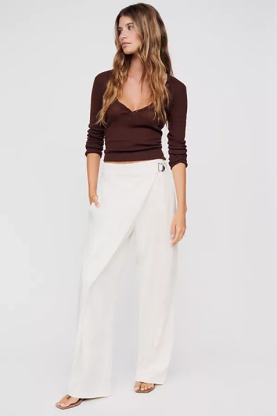 Whiteroom+cactus Front Buckle Trousers Pants In Ivory