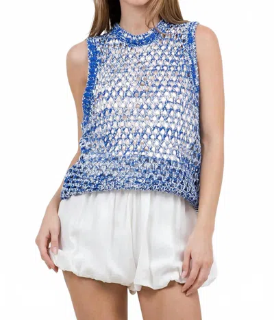 Whiteroom+cactus Gradient Sweater Vest In Blue/white