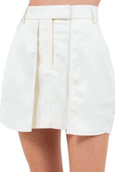 Whiteroom+cactus Marisol Overlay Satin Pocket Skirt In Ivory In White