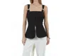 Whiteroom+cactus Metal Trim Detail Corset Structured Top In Black In Black