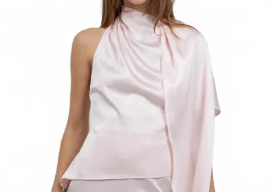 Whiteroom+cactus One Shoulder Asymmetrical Top With Self Scarf In Baby Pink