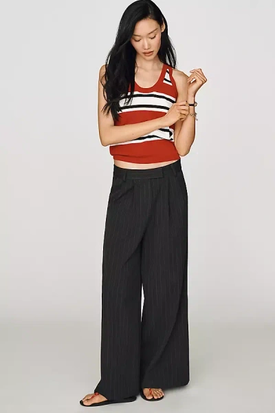 Whiteroom+cactus Pleated Pinstripe Trousers Pants In Gray