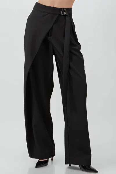 Whiteroom+cactus Pleated Wrap Belt Trousers In Black