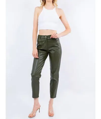 Whiteroom+cactus Pu Leather Cropped Pants In Green