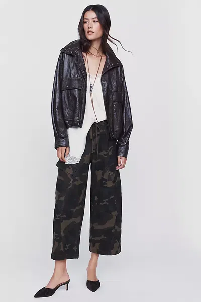 Whiteroom+cactus Ridley 100% Cotton Mid-rise Gaucho Pants In Green